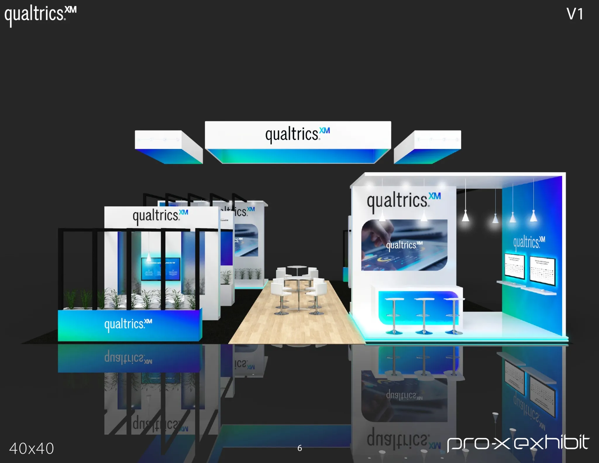 40x40 Island booth design by Pro-X Exhibits